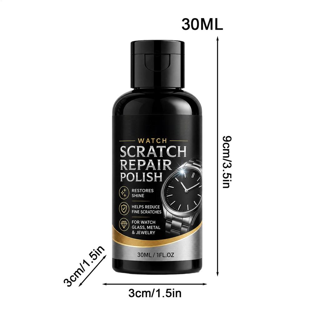 30ml Uhrenkratzerentferner Politur m. Schwamm Professionelles Reparatur-Restaurations-Set für Edelstahl, Keramik Saphirglas A black