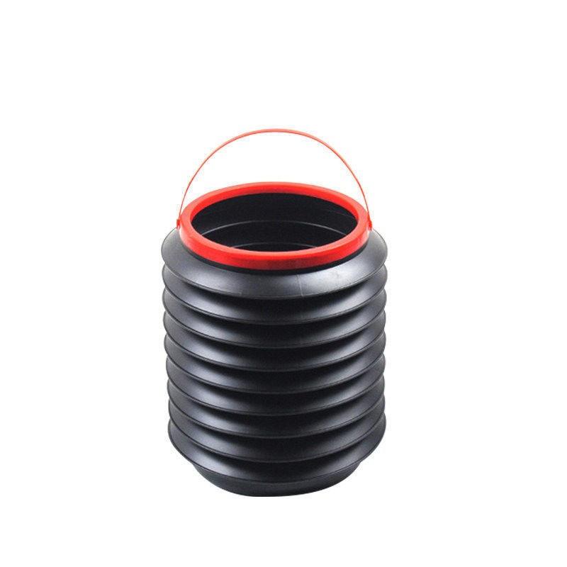Retractable Folding Car Trash Bin Garbage Can Auto Wash Telescopic Bucket Folding Organizer Container Holder Universal Black