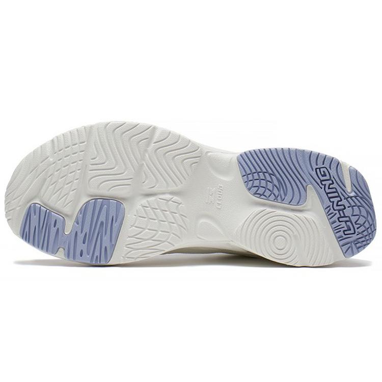 Li Ning Qixing Cushioning Slip Resistant Abrasion Resistant Rebound Low top Running Shoes Women's White Blue ARLS024-1