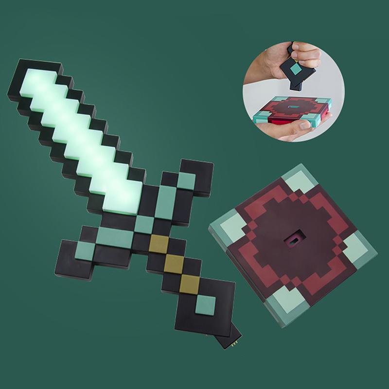 Diamond Sword Night Light Ornament Color Changing Sword Game Accessories Gift Toy Model Desk Lamp Decoration