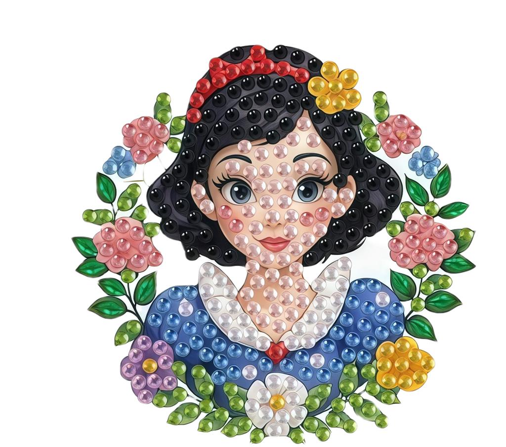 DIY Diamond Painting Refrigerator Magnets, Disney Princess Theme, Cross-stitch Round Diamond Handicraft Home Decoration Gift