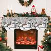 Christmas Mantel Scarf Winter Wonderland Snowman Fireplace Scarf Christmas Decorations for Home 2026 Xmas Navidad Gifts New Year