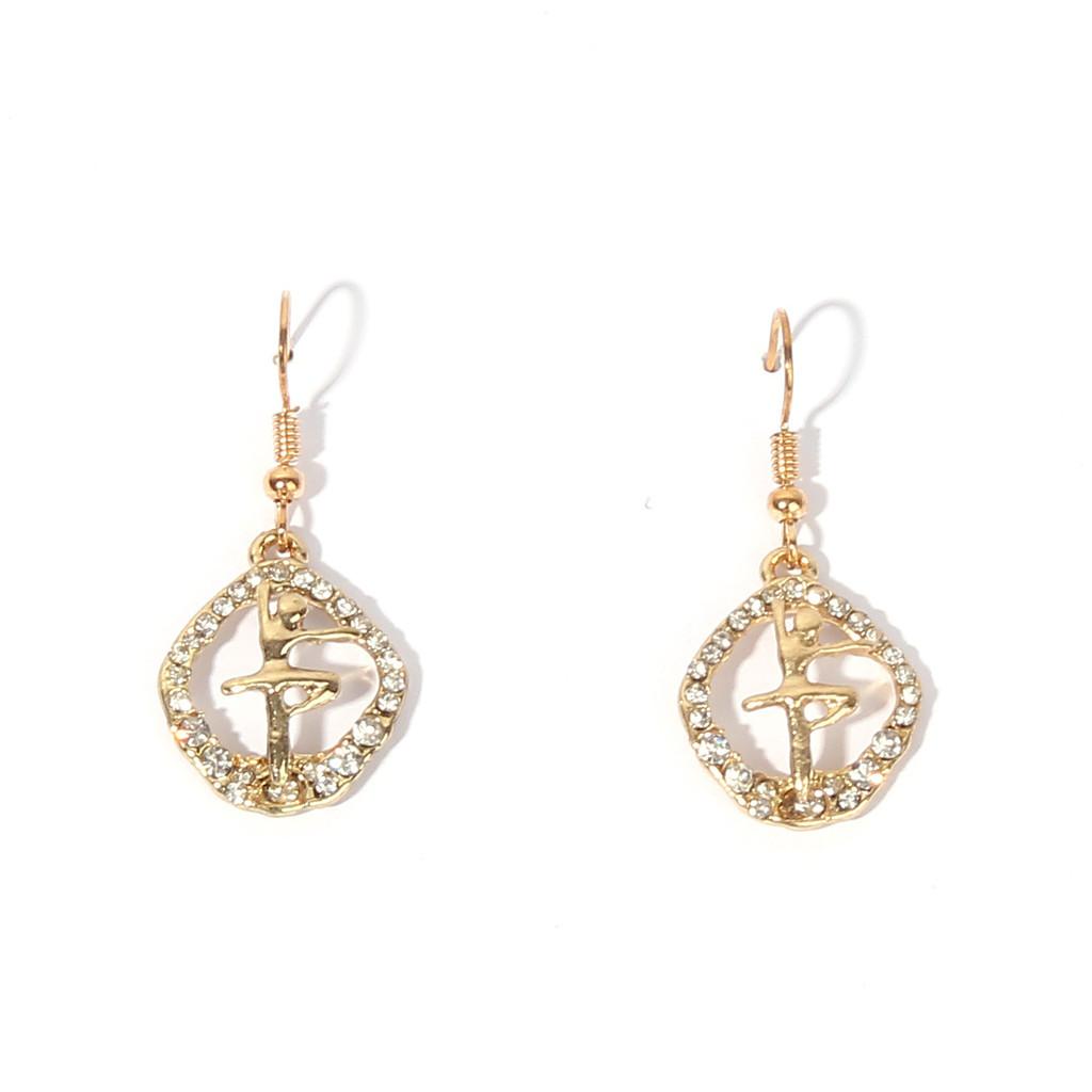 Trend Alloy Fashion Rhinestone Angel Dangle Earrings For Womens Casual Style