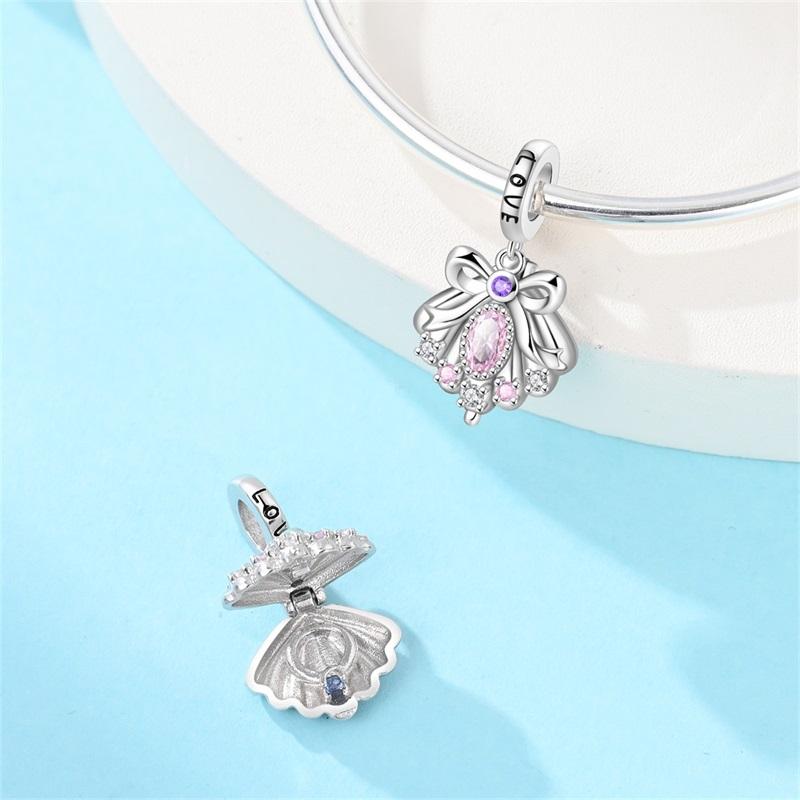 Kupfer Dose Öffnen Romantische Muschel Anhänger Perlen Charms Passend Für Die DIY Armband Schmuck Der Marke Für Frauen Freundin Geschenke