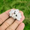 Natural Zebra Jasper 925 Silver Stackable Flower Adjustable Ring For Women