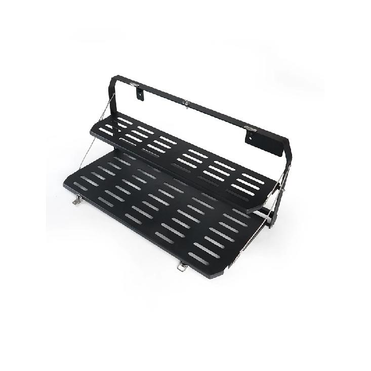Drop Down Tailgate Table for 2007-2024 Jeep Wrangler JL - Foldable Cargo Shelf with MOLLE Panel Luggage Holder Camping Acce