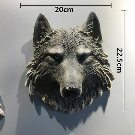 Nordic Style Resin Animal Head Wall Décor: Wolf & Lion