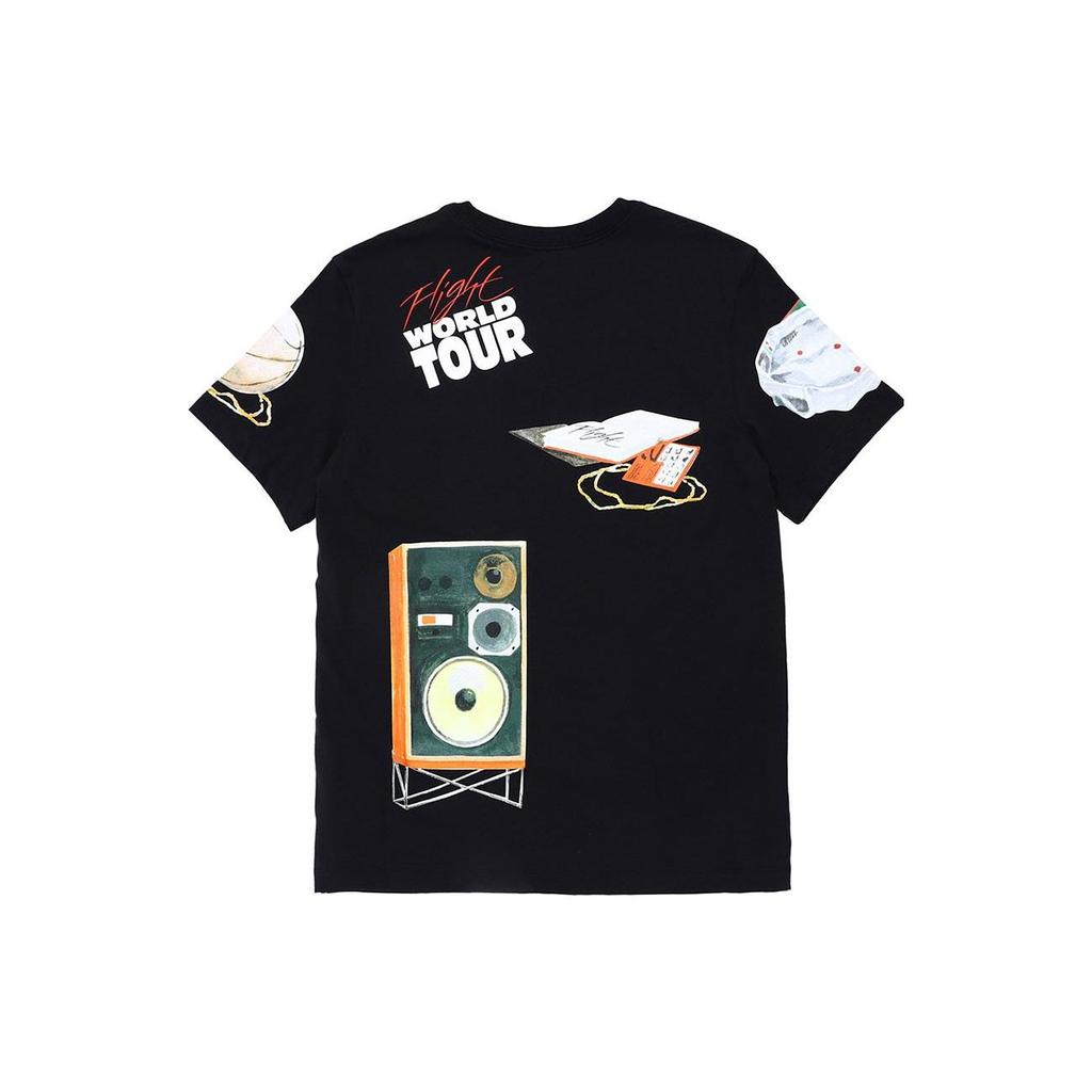 Jordan Basketball Sneaker Print Crew Neck T-Shirt Men Tops Black DQ7379-010