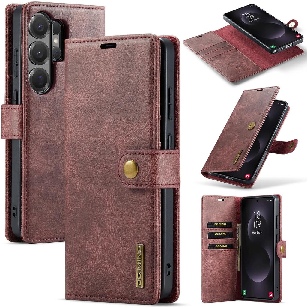 2-in-1 Removable Magnetic Flip PU Leather Case Card Wallet Holder Phone Back Cover For Samsung Galaxy S26 Ultra S25 S24 S23 S22 Plus Protector Skins