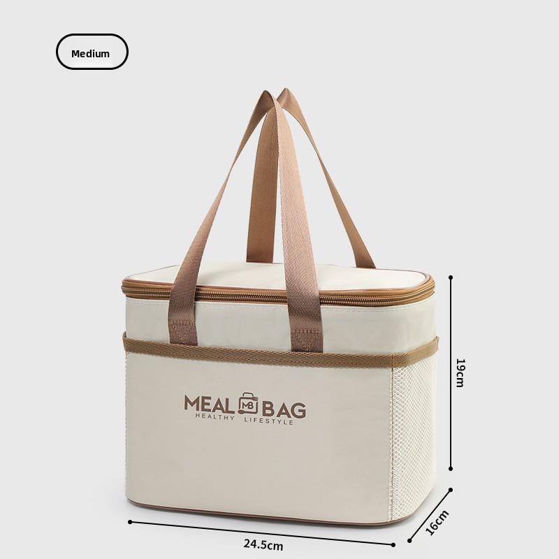 Insulated Waterproof Lunch Bag Portable Oxford Cloth Meal Tote for Work and School Modern Simple Design
