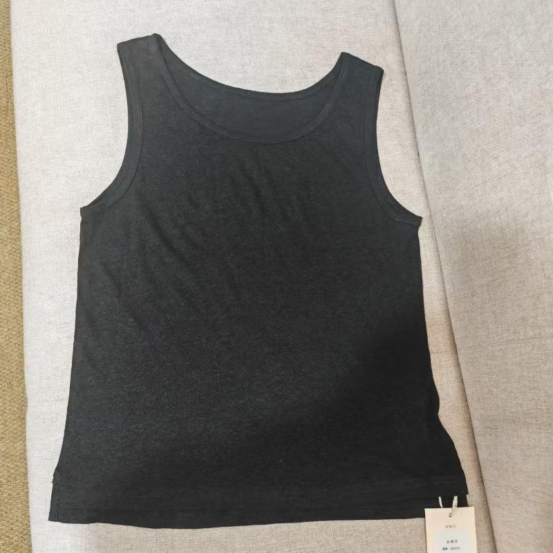 

Johnature Summer Sleeveless Women Tops Casual Simple Pullover O-neck Render Thin Tops XL