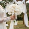 Pearls Decors Artificial Orchid Bride Bouquet Wedding Flower Arrangement Bridal Shower Photoshoots Decoration