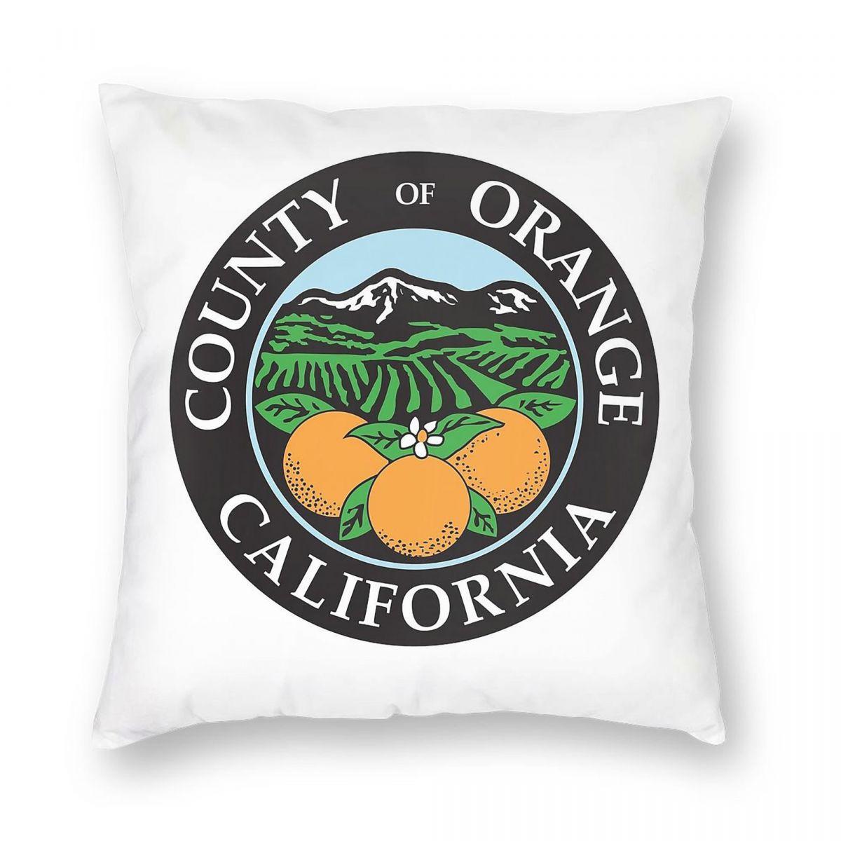 Seal Of Orange County California Pillowcase Polyester Linen Velvet Pattern Zip Decor Throw Pillow Case Sofa Cushion Cover 30cmx30cm