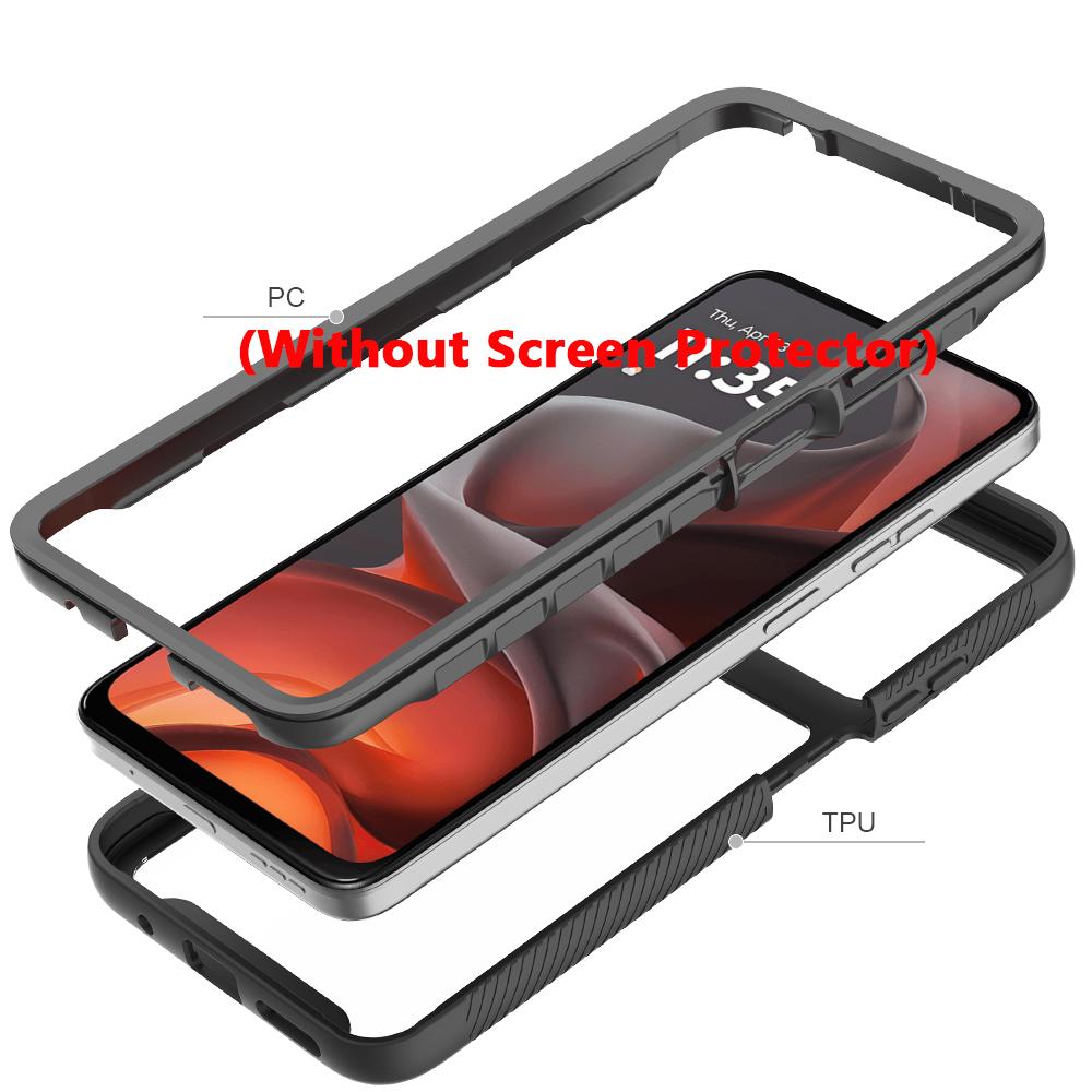 2 in 1 Hybrid Armor Shockproof Phone Case For Motorola Moto G17 TPU Plastic Frame Transparent Acrylic Back Cover Coque Fundas