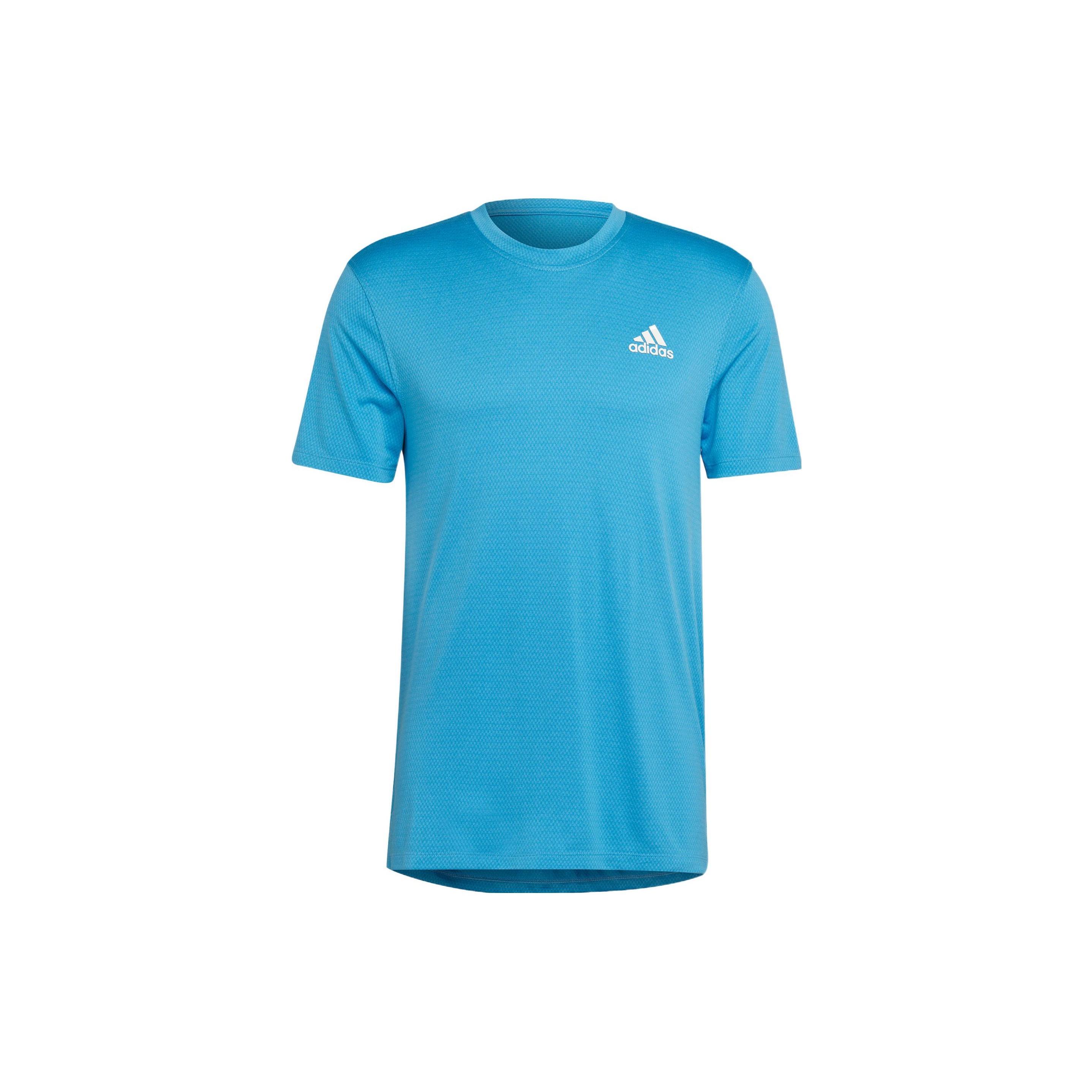 Men s adidas Alphabet Logo Printing Round Neck Short Sleeve Blue T-Shirt HR5257 S