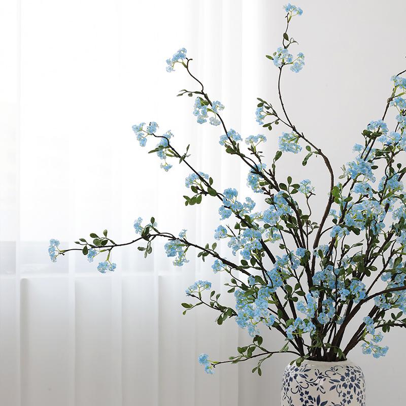 5pcs Simulation Flowers 105cm Snows Willows Branch Silk Flower Restaurant Decoration Artificial Purple Pear Blossom Snow Willow