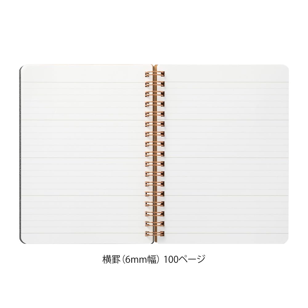 Midori Ring-Bound Notebook, Color Dot Grid, A5 - Black