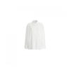 Shop   Women S Collar Neck baSic Boxy Side Slit Layered Long Sleeve Shirt Ivory 