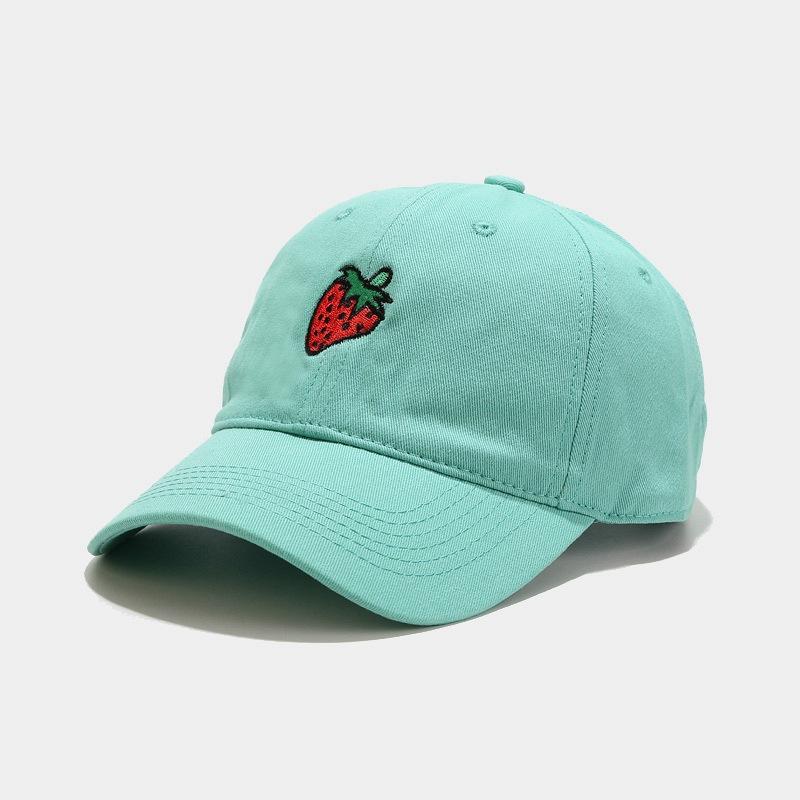 Sunscreen Embroidery Fruit Strawberry Cap Summer Small Fresh Baseball Cap Men's Shade Bend Cap