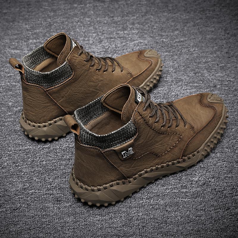 Men's Shoes Fashionable Comfort Hand-sewn Shoes for Men Cotton-padded Soft Four-season Casual Shoe Large Size Men's Boots