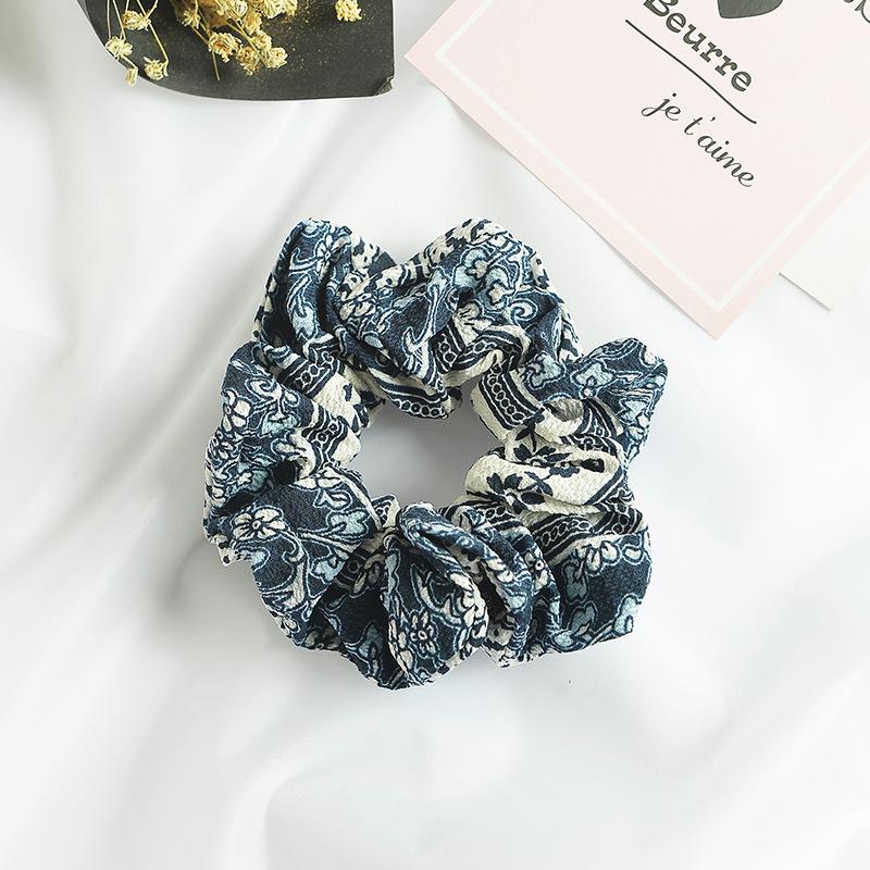 Small Fresh Large Intestine Ring Spring Summer Autumn And Winter Head Flower Chiffon Fabric Pig Large Intestine Hair Band Headgear Women'S Headband