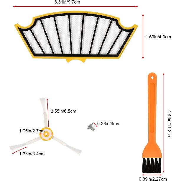 Replacement Parts Accessories Kit Compatible with 500 Series 500 510 520 530 531 535 536 540 545 550 551 552 560 570 580, 3 Filter, 3 Side Brush, 2
