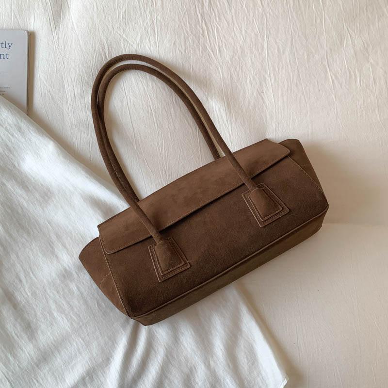 Elegant Suede Tote Bag for Women – Classic Top Handle Handbag with Structured Design and Minimalist Style