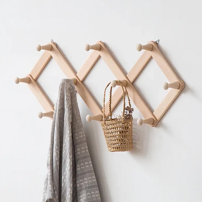 1Pc Rows Of Behind The Door Hooks Bathroom Wall Mounted Coat Racks Living Room Telescopic Movable Coat Rack Bedroom