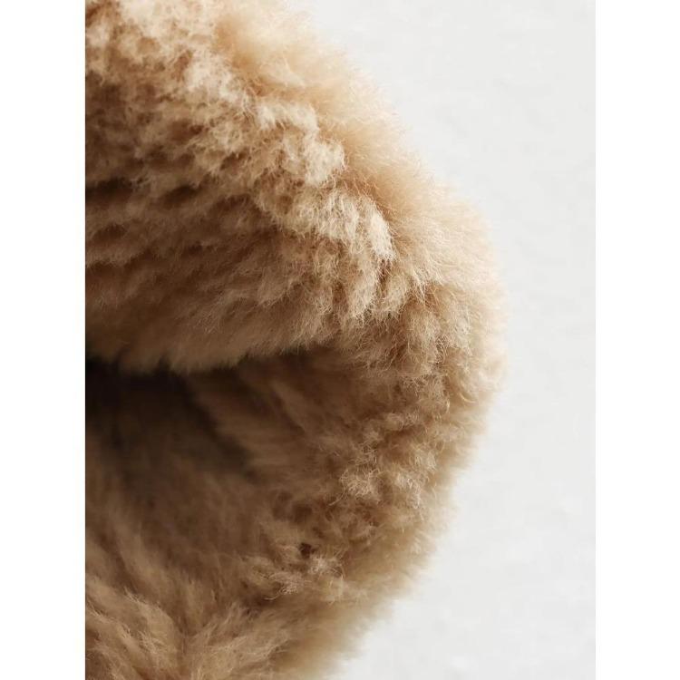 Warm Plush Fleece Bomber Jacket for Women Winter Autumn Stand Collar Coat Long Sleeve with Pockets New Outerwear