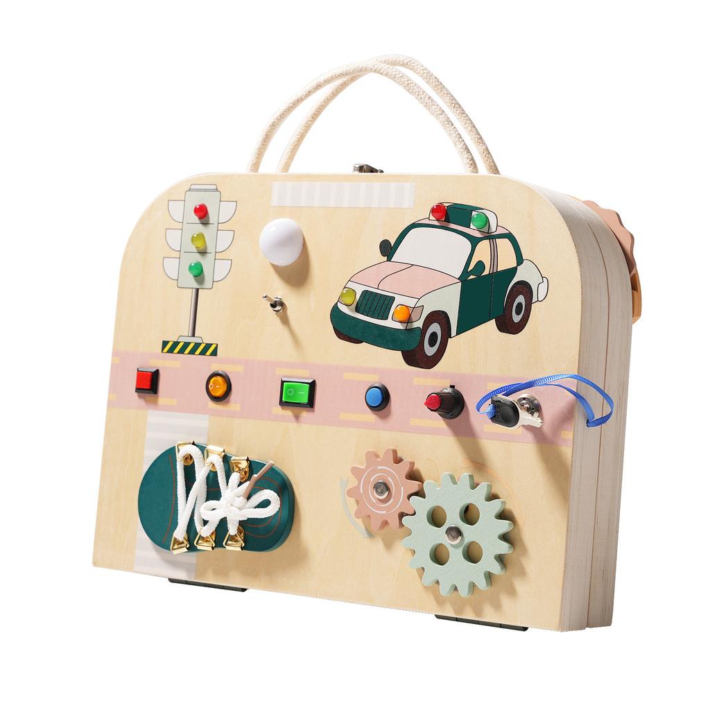 Early Learning Led Busy Board With Wooden Material And Interactive Switch For Preschool Kids