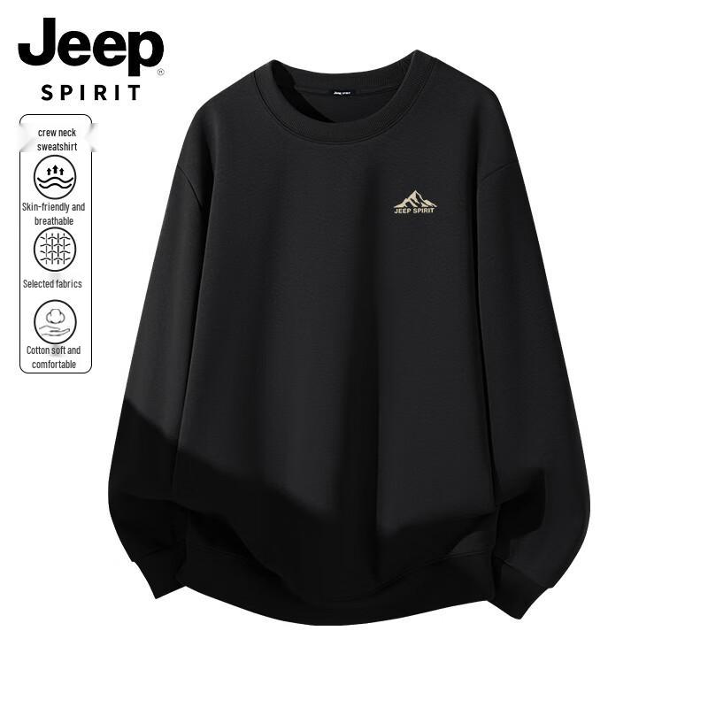 JEEP SPIRIT Men's Printed Round Neck Sweatshirt