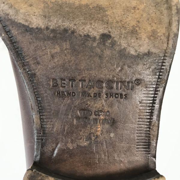 Itálie Bettaccini Celokožené boty 42 26.5-27cm Hnědé(POUŽITÝ)