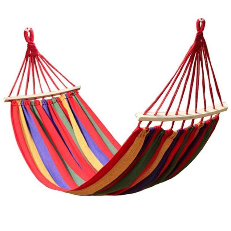 Double Canvas Hammock: Breathable, Anti-Rollover Swing for Camping or Home Relaxation