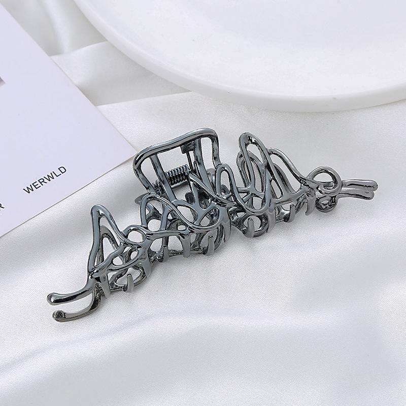 Large Metal Hair Claw Clip Fish Bone Irregular Hairpins Punk Style Silver Hair Claws Barrettes Women HairClips Hair Accessories
