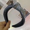 Korean Fashion Knotted Diamond Stripe Headband - Wide, Versatile Hair Accessory