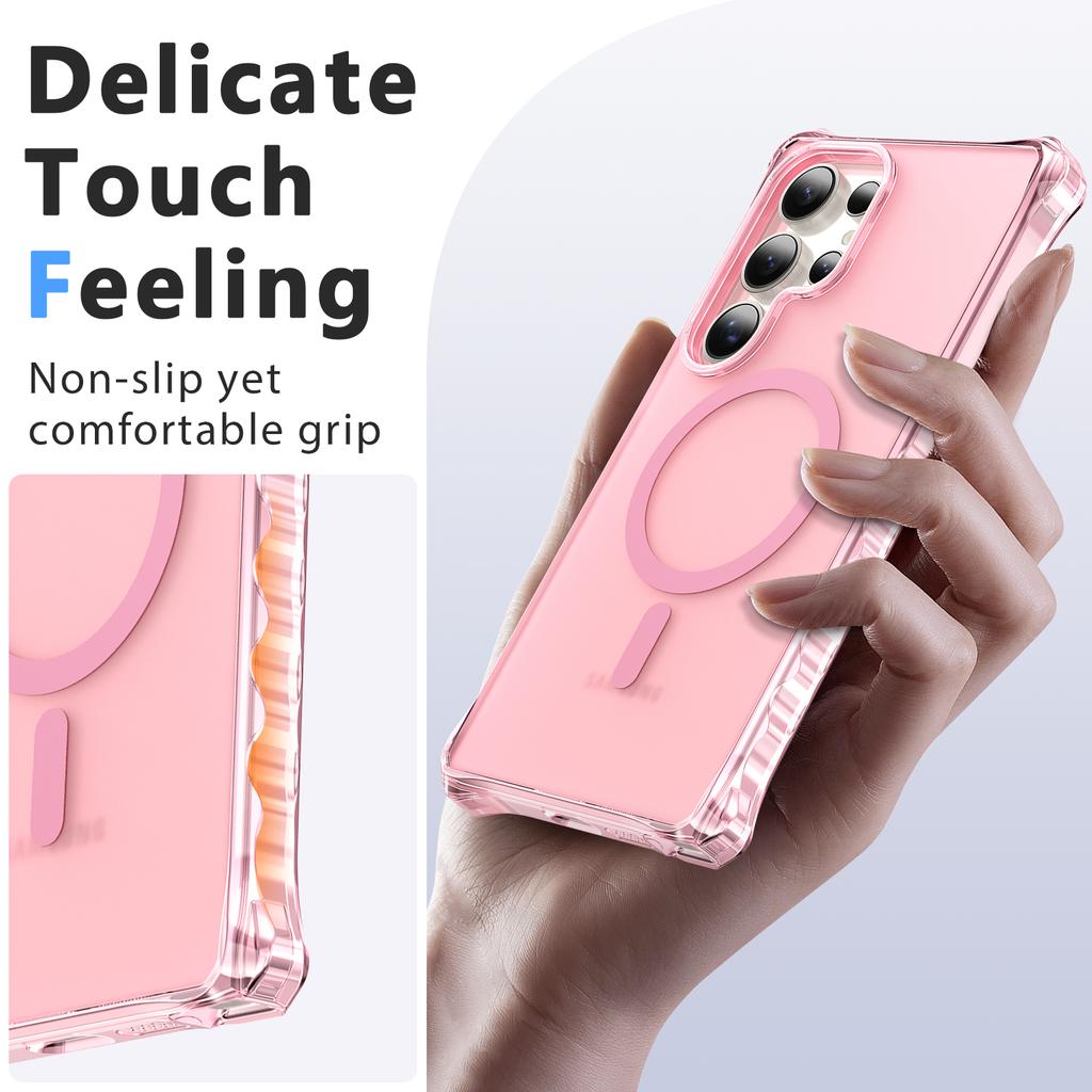 For Samsung Galaxy S25 Ultra Magnetic Case Small Wavy Edge PC + TPU Phone Cover