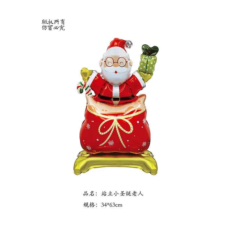 Große Weihnachtsballons Weihnachtsmann Schneemann Elch Strumpf Folienballon Weihnachtsdekorationen für Zuhause Navidad Neu