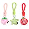 Keychain Imitation Leather Strawberry Star Fruit Design Keychain Pendant with Lanyard Mobile Phone Bag Hanging Ornament