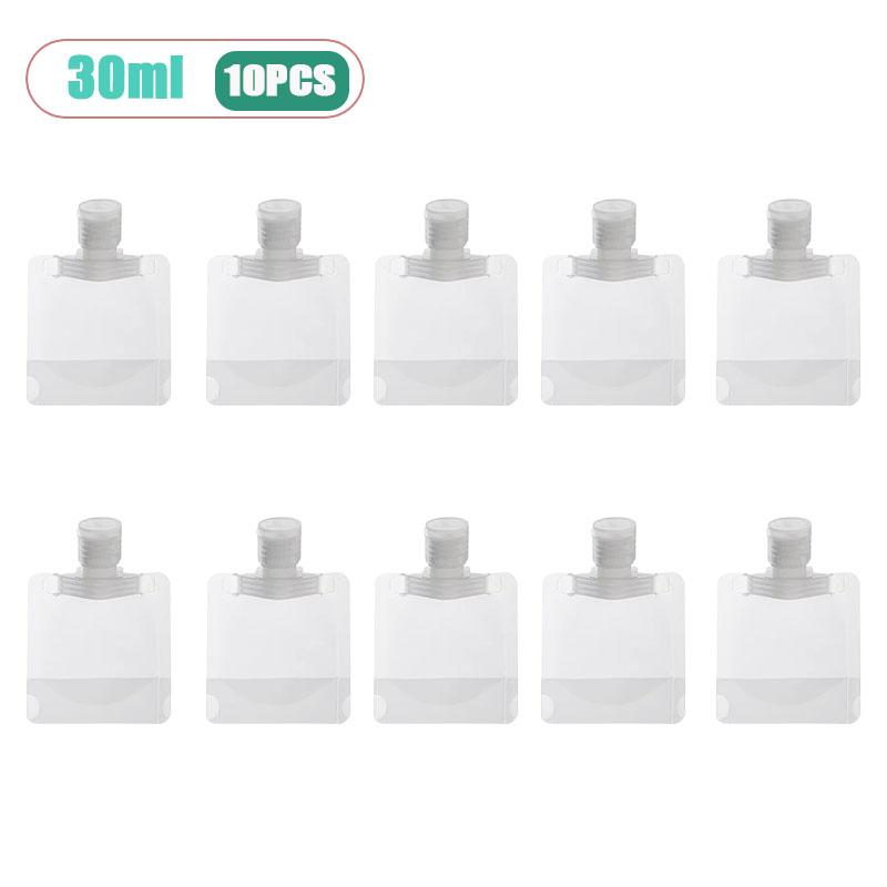 10-30Pcs Reusable Squeeze Travel Pouches Empty Bottles Refillable For Lotion Shampoo Toiletries Liquid Cosmetic Carry On Bag