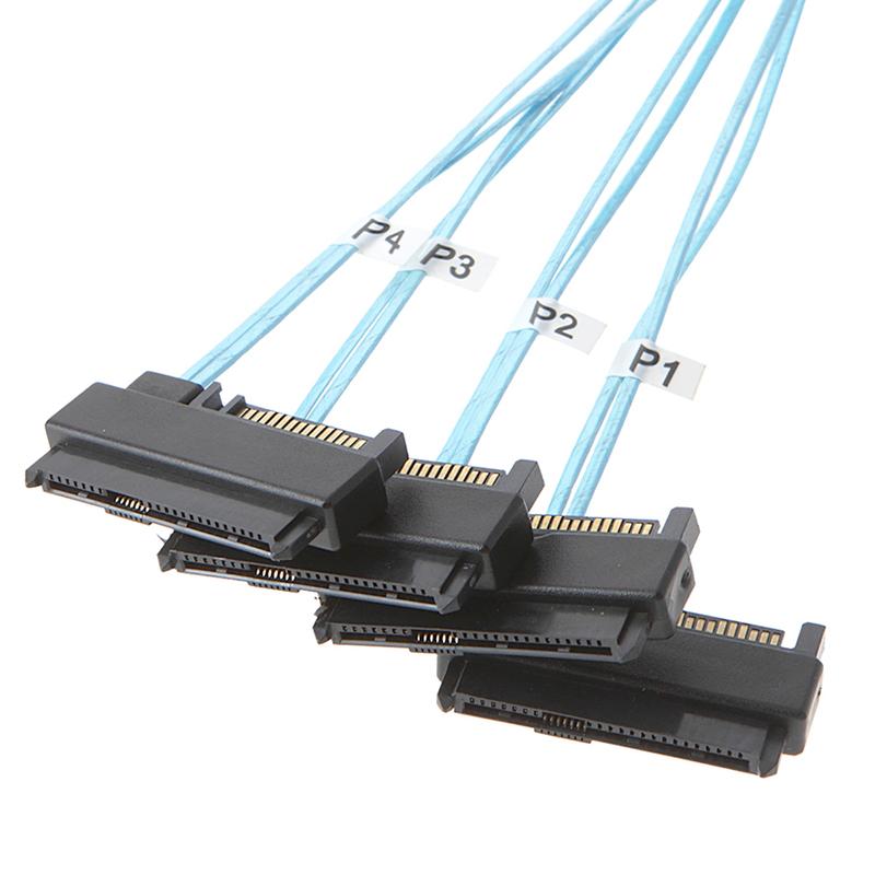Mini-SAS To SAS-Cable,SFF-8643 To SAS SFF-8643 To SFF-8482 Connector 4X SAS 29Pin SFF-8482 with SATA Power Adapter Cable