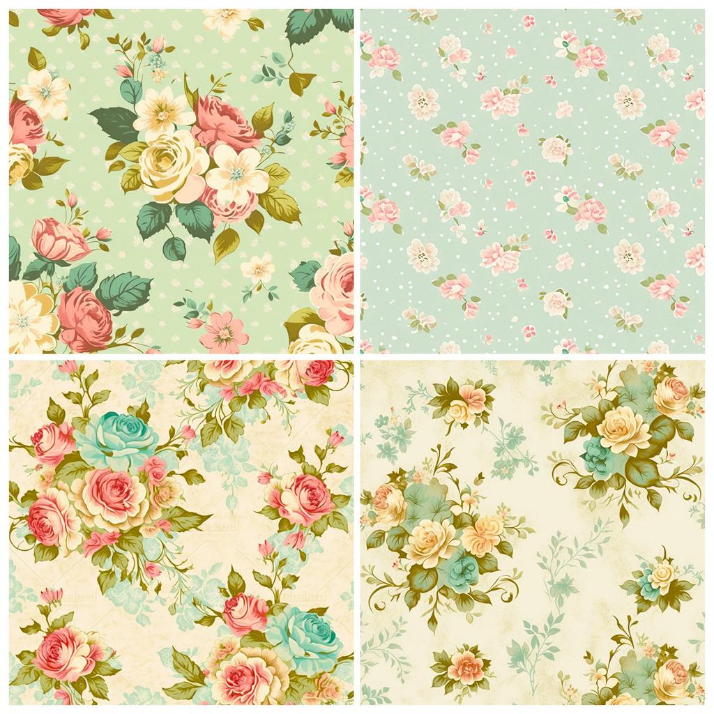 12 Bags, Photo Album Decoration, Cut Paper, Beautiful Small Flower Valentine'S Day Hand Account Material, Background Paper 6 Inch Card Paper