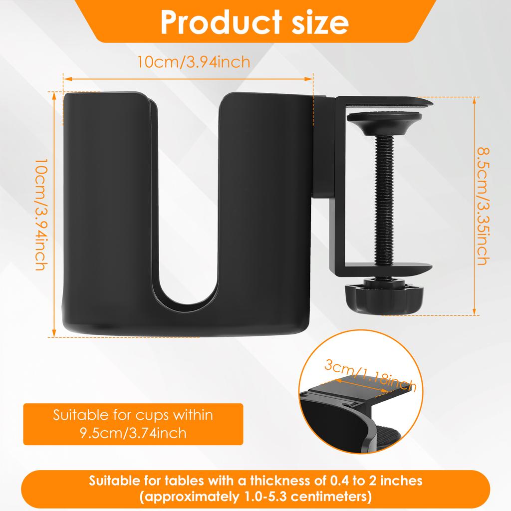 Desk Cup Holder Universal Adjustable Table Drink Holder 5/7/10cm Clip-On Desk Bottle Stand Anti-Spill Table Mug Clamp for Office