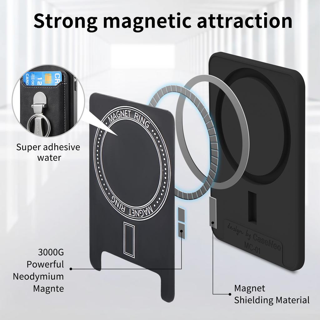 Detachable Wallet Magnetic Leather Case for iPhone 15 Pro Max 16 Plus 14 13 12 11 Xs Max XR 7 8 SE 2022 Bracket Hover Ring Cover