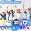 Blaue Hund Kinderkamera 1080P HD Digitalkamera 2,0" Dual-Objektiv Selfie-Videokamera mit Spielen Geburtstagsgeschenk Spielzeug für Jungen