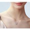 Korean Fashion Pink Quartz Silver 925 Jewelry Necklace for Women Luxury Pendant Necklaces Wedding Party Birthday Gifts