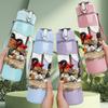 1PC Kids Fishing River Scene Print 750ml Color Plastic Sports Water Bottle Leakproof Flip Straw Lid Suitable for Sports Office Home Use
