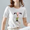 O Neck White Top Women 2022 Summer Casual T Shirt Basic Flower Color Letter Name Pattern Print Short Sleeve Tops Ladies Clothes