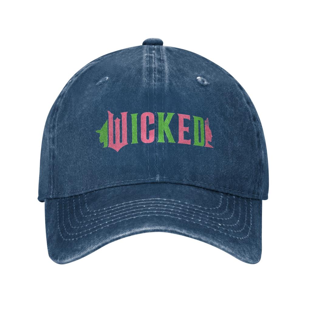 Wicked Movie Pink And Green Baseball Caps Fashion Distressed Cotton Snapback Hat Men Women Running Adjustable Fit Caps Hat