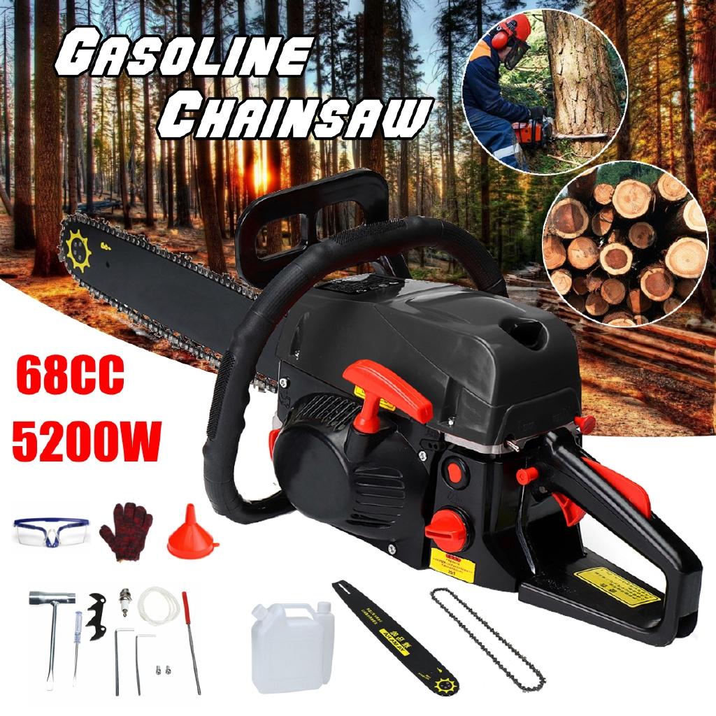 

Бензопила 5200 Вт 68 куб.см 20 13000 об/мин Бензиновая пила Режущая шина и комплект цепей