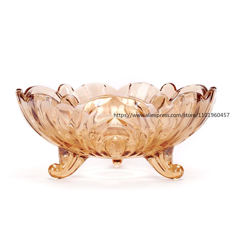Moderne kreative Kristallglas-Fruchtschale für Zuhause, Süßigkeiten, Trockenfrüchte, Salatschüssel, Wohnzimmer Couchtisch Dekoration Aufbewahrung